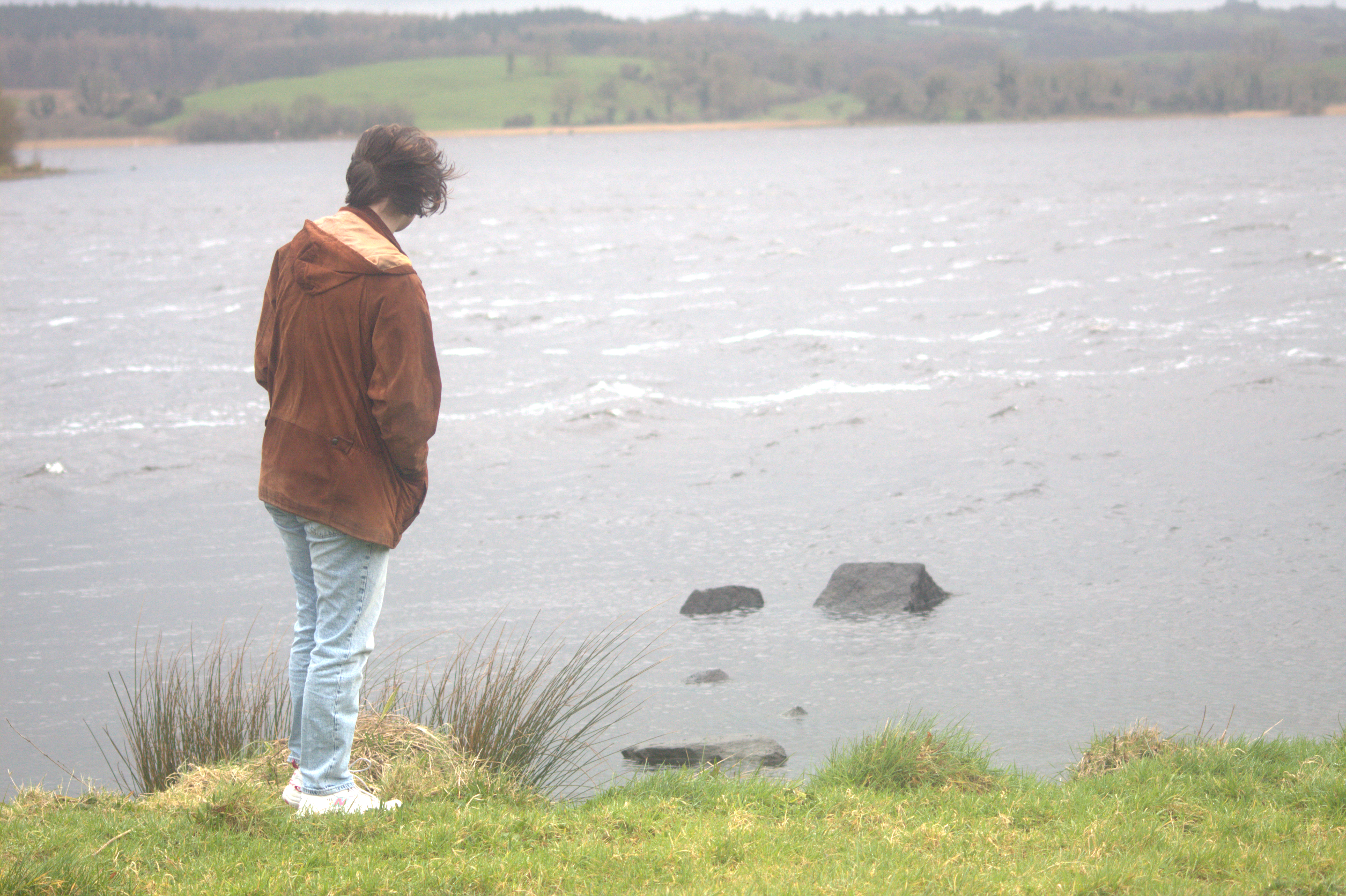 Person looking out over the lake